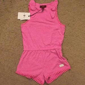 7 For All Mankind Bow Shoulder Girls Romper Sz 5